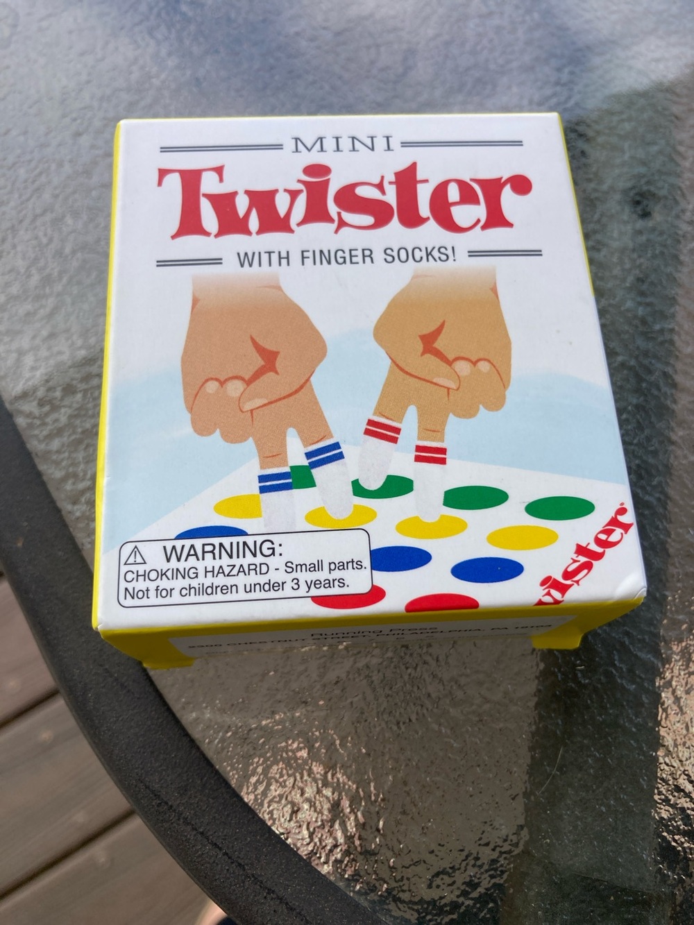 Twister Mini Game by Twister – Yellow Box with Red, Blue, Green, and Yellow Dots